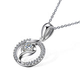 0.10ct/center stone+0.15ct/side stone Handmade 18K Gold Natural Diamond Pendant Necklace for Women Wedding - Free DHL Shipping