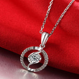 0.10ct/center stone+0.15ct/side stone Handmade 18K Gold Natural Diamond Pendant Necklace for Women Wedding - Free DHL Shipping