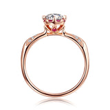 0.16carat 3.5mm 14k Rose Gold Natural Diamond Ring Setting with Red Ruby Halo Style Fow Women Fine Jewelry