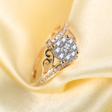 0.46ct SI/H Natural Diamonds Solid 18k Yellow Gold Women Engagement Wedding Ring Charm Elegant Fine Jewelry