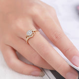 0.46ct SI/H Natural Diamonds Solid 18k Yellow Gold Women Engagement Wedding Ring Charm Elegant Fine Jewelry