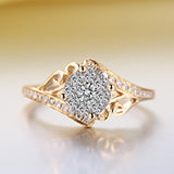 0.46ct SI/H Natural Diamonds Solid 18k Yellow Gold Women Engagement Wedding Ring Charm Elegant Fine Jewelry