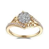 0.46ct SI/H Natural Diamonds Solid 18k Yellow Gold Women Engagement Wedding Ring Charm Elegant Fine Jewelry