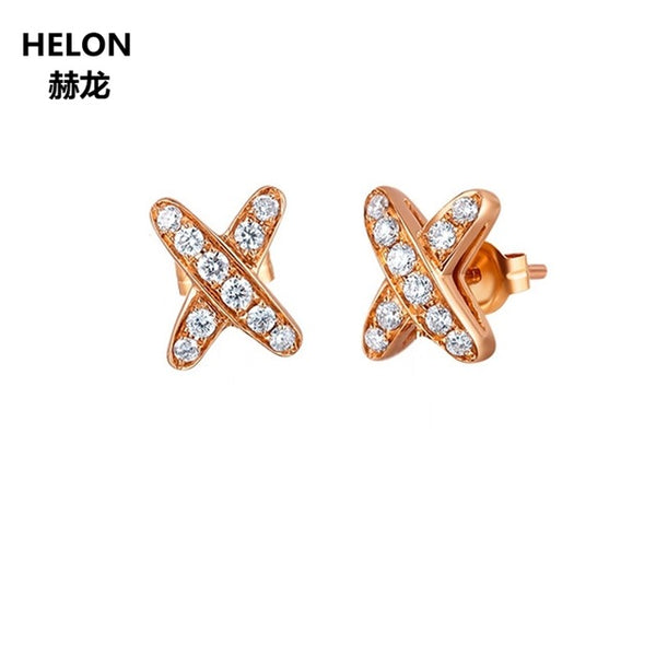 1/10ct 100% Natural Diamonds Stud Earrings Solid 14k Rose Gold Unique Women Earrings Party Fine Jewelry Engagement Wedding Gfit