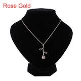 1 Pcs Delicate Rose Flower Pendant Necklace Charm Gold Silver Beauty Rose Jewelry Necklace For Women Girls