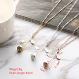 1 Pcs Delicate Rose Flower Pendant Necklace Charm Gold Silver Beauty Rose Jewelry Necklace For Women Girls