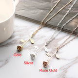 1 Pcs Delicate Rose Flower Pendant Necklace Charm Gold Silver Beauty Rose Jewelry Necklace For Women Girls