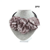 1 Pcs Fashion Bohemia Fabric Rose Flower Choker Necklace Vintage Women Statement Necklace