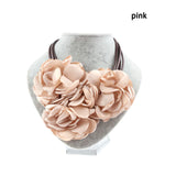 1 Pcs Fashion Bohemia Fabric Rose Flower Choker Necklace Vintage Women Statement Necklace