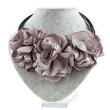 1 Pcs Fashion Bohemia Fabric Rose Flower Choker Necklace Vintage Women Statement Necklace