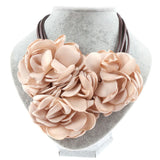 1 Pcs Fashion Bohemia Fabric Rose Flower Choker Necklace Vintage Women Statement Necklace