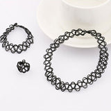 1 Set Summer Style Collares Women Girls Vintage Stretch Tattoo Choker Necklace Set Retro Gothic Punk Elastic Adjustable Stretchy
