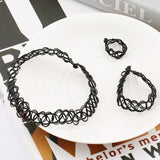 1 Set Summer Style Collares Women Girls Vintage Stretch Tattoo Choker Necklace Set Retro Gothic Punk Elastic Adjustable Stretchy