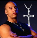 100% High Quality The Fast and the Furious Celebrity Item Crystal Jesus Cross Pendant Necklace for Men Gift Jewelry