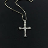 100% High Quality The Fast and the Furious Celebrity Item Crystal Jesus Cross Pendant Necklace for Men Gift Jewelry