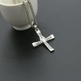 100% High Quality The Fast and the Furious Celebrity Item Crystal Jesus Cross Pendant Necklace for Men Gift Jewelry