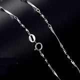 100% Sterling Silver Chain Woman Fashion Charm 925 Silver Necklace Original Basic Chain Luxury Jewelry