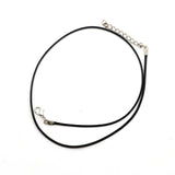 10pcs 1.5mm Black Leather Cord Wax Rope Chain Necklace 45cm+5cm Extender Chain Lobster Clasp DIY Jewelry Accessories Wholesale