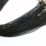 10pcs 1.5mm Black Leather Cord Wax Rope Chain Necklace 45cm+5cm Extender Chain Lobster Clasp DIY Jewelry Accessories Wholesale