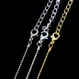 10pcs/lot 1 mm Metal Ball Bead Link Chains Gold Silver Plated For DIY Making Jewelry Necklace Bracelet Accessories