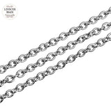 10yards/roll 1mm 1.5mm 2mm 2.5mm 3mm Width Silver Tone Stainless Steel Metal Link Chain for Necklaces Bracelets Jewelry Making