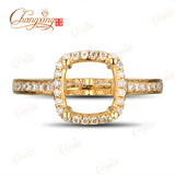 14k Yellow Gold 7x7mm Round Cut Natural 0.28ct Natural Diamond Ring Mounting Jewelry