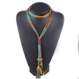 17KM New Arrival Facet Beads Necklace Multi layer Long Statement Necklaces Jewelry For Women Collares Collier joyas Accessories