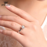 18K Gold Diamond Ring Female women girl lover couple Classic Single Snowflakes Romantic Marry wedding propose Custom party good