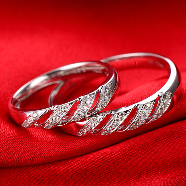 18ct Gold Diamond Couple Set Rings Wedding Bands Engagement Rings for Men Women Free DHL Shipping