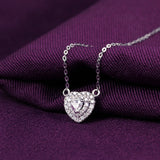 18k Gold Diamond Necklace Platinum Custom Heart Shape Set Diamond Chainbone Chain Rose Gold Gold Genuine Custom