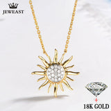 18k Gold Necklace Pendant Sun Shiny Women Girl Miss Gift Girlfriend Natural Real Party Trendy Good 2017 New Hot Custom