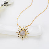 18k Gold Necklace Pendant Sun Shiny Women Girl Miss Gift Girlfriend Natural Real Party Trendy Good 2017 New Hot Custom