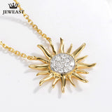 18k Gold Necklace Pendant Sun Shiny Women Girl Miss Gift Girlfriend Natural Real Party Trendy Good 2017 New Hot Custom