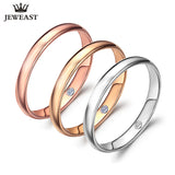 18k Pure Gold Lovers Pair Ring Real 750 Rose Romantic Woman Lady Man Propose Marry Got Engaged Wedding Custom 2017 New