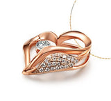 2014 Deals GVBORI 18K Rose Gold Natural Diamond Heart Pendant Fine Jewelry Wedding/Engagement  For Women