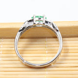 2017 Autumn fashion natural emerald ring 3 mm * 6 mm genuine emerald silver ring sterling silver emerald engagement ring