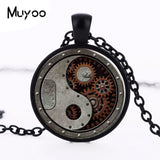 2017 New Design Round Wheel Gear Pendant Necklace Connectors Charms Steampunk Style Metal Necklace Men Jewelry HZ1