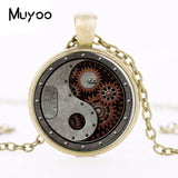 2017 New Design Round Wheel Gear Pendant Necklace Connectors Charms Steampunk Style Metal Necklace Men Jewelry HZ1