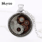 2017 New Design Round Wheel Gear Pendant Necklace Connectors Charms Steampunk Style Metal Necklace Men Jewelry HZ1