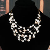 2017 New Fashion Jewelry Gold Color Multilayer Chain Imitation Pearls Necklaces For Women Wedding Bride Necklace