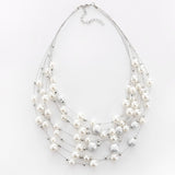 2017 New Fashion Jewelry Gold Color Multilayer Chain Imitation Pearls Necklaces For Women Wedding Bride Necklace