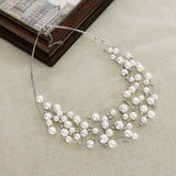 2017 New Fashion Jewelry Gold Color Multilayer Chain Imitation Pearls Necklaces For Women Wedding Bride Necklace