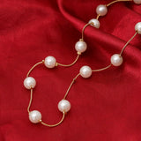 2017 Simulated Pearl Necklace Top Quality Anti-Allergy Wholesale Gold Color Statement Necklace Chain Wholesale Pearl Jewelry