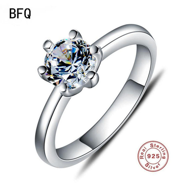 2018 BFQ Hot Sale Special Offer Women's 100% S925 Standard Ring Engagement Gift Prom Fine Jewelry Rings