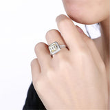 2018 BFQ Simple Fashion Square Diamond Promotion Bezel Setting  S925 Sterling Weddings Ring Women's Fashion Prom Fine Jewelry