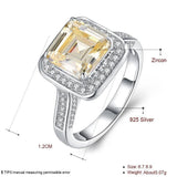 2018 BFQ Simple Fashion Square Diamond Promotion Bezel Setting  S925 Sterling Weddings Ring Women's Fashion Prom Fine Jewelry