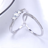 2018 Excellent Bezel Setting Girls S925 Sterling Party Ring Women's Fashion Weddings Jewelry Silver Rings Fast Shipping