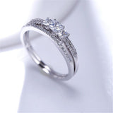 2018 Excellent Bezel Setting Girls S925 Sterling Party Ring Women's Fashion Weddings Jewelry Silver Rings Fast Shipping