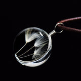 2018 Glass Ball Dandelion Pendant Necklace Handmade Dried Flowers Necklaces & Pendants