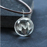 2018 Glass Ball Dandelion Pendant Necklace Handmade Dried Flowers Necklaces & Pendants